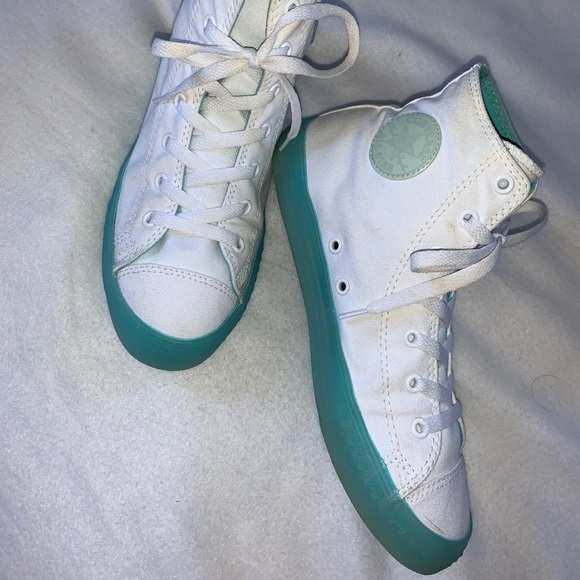 Converse CTAS Hi White Bleached Aqua - Picture 2 of 4